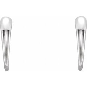 14K White J-Hoop Earrings - BN & CO JEWELRY