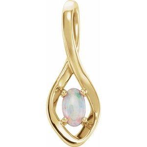 14K Yellow Natural Opal Pendant - BN & CO JEWELRY