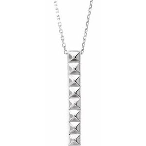 Sterling Silver Pyramid Bar 16-18" Necklace - BN & CO JEWELRY