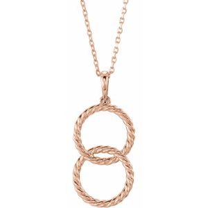14K Rose Interlocking Circle 16-18" Necklace - BN & CO JEWELRY