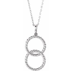 Sterling Silver Interlocking Circle 16-18" Necklace - BN & CO JEWELRY