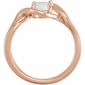14K Rose Natural Opal Cabochon Ring - BN & CO JEWELRY