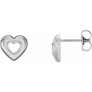 Sterling Silver 8.5x8 mm Heart Earrings - BN & CO JEWELRY