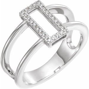 14K White .10 CTW Natural Diamond Geometric Ring - BN & CO JEWELRY