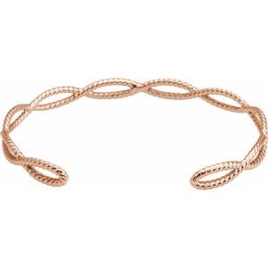 14K Rose Rope Cuff Bracelet - BN & CO JEWELRY