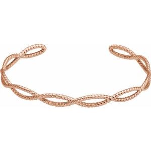 14K Rose Rope Cuff Bracelet - BN & CO JEWELRY