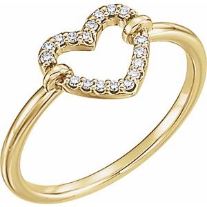 14K Yellow .07 CTW Diamond Heart Ring - BN & CO JEWELRY