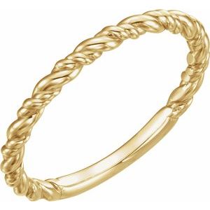 14K Yellow Stackable Rope Ring - BN & CO JEWELRY