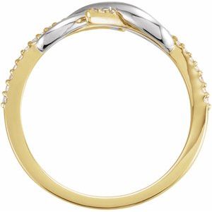 14K Yellow/White 1/10 CTW Natural Diamond Infinity-Inspired Ring - BN & CO JEWELRY