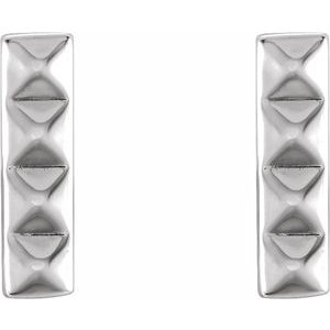 Sterling Silver Pyramid Bar Earrings - BN & CO JEWELRY