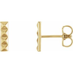 14K Yellow Pyramid Bar Earrings - BN & CO JEWELRY