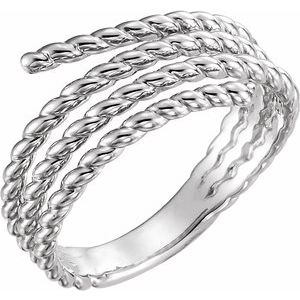 14K White Rope Ring - BN & CO JEWELRY