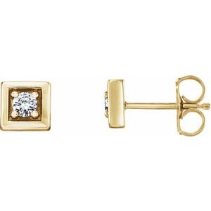 14K Yellow 1/8 CTW Natural Diamond Earrings - BN & CO JEWELRY