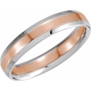 14K White/Rose 4 mm Beveled-Edge Band Size 6 - BN & CO JEWELRY