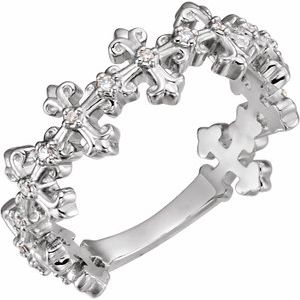 Sterling Silver .06 CTW Diamond Cross Ring - BN & CO JEWELRY