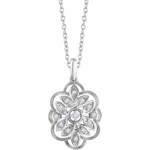 Sterling Silver 1/6 CTW Natural Diamond 16-18" Necklace - BN & CO JEWELRY