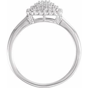 14K White 1/5 CTW Natural Diamond Cluster Ring - BN & CO JEWELRY