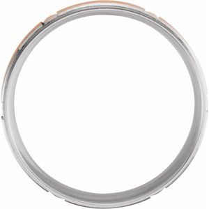 14K White/Rose/White 6 mm Grooved Band Size 10 - BN & CO JEWELRY