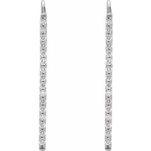 14K White 1/3 CTW Natural Diamond Bar Earrings - BN & CO JEWELRY