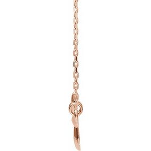 14K Rose Sideways Cross 16-18" Necklace - BN & CO JEWELRY