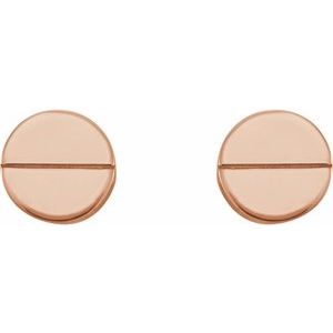 14K Rose 4.9 mm Geometric Friction Closure Earrings - BN & CO JEWELRY