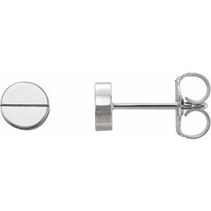 Platinum 4.9 mm Geometric Friction Closure Earrings - BN & CO JEWELRY