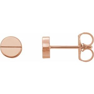 14K Rose 4.9 mm Geometric Friction Closure Earrings - BN & CO JEWELRY