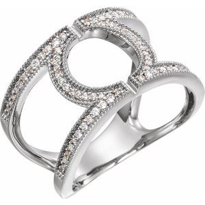 14K White 1/4 CTW Natural Diamond Geometric Ring - BN & CO JEWELRY
