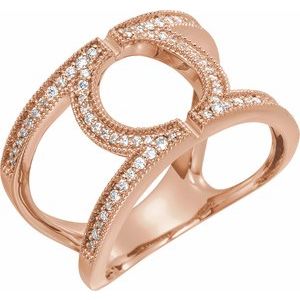 14K Rose 1/4 CTW Natural Diamond Geometric Ring - BN & CO JEWELRY