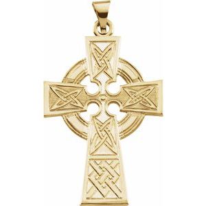 14K Yellow Celtic Cross Pendant - BN & CO JEWELRY