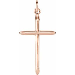 14K Rose 25.7x14 mm Cross Pendant - BN & CO JEWELRY