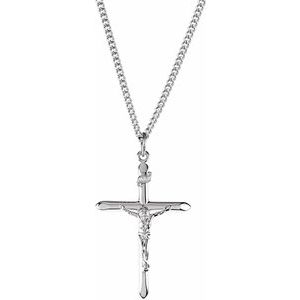 Sterling Silver Crucifix 24" Necklace - BN & CO JEWELRY