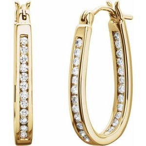 14K Yellow 22.5 mm 1/2 CTW Natural Diamond Inside-Outside Hoop Earring - BN & CO JEWELRY