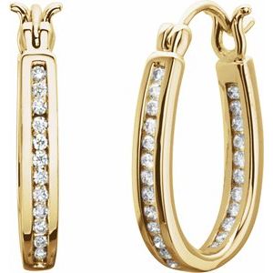 14K Yellow 13.7 mm 1/3 CTW Natural Diamond Inside-Outside Hoop Earrings - BN & CO JEWELRY
