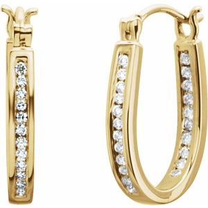 14K Yellow 13 mm 1/4 CTW Natural Diamond Inside-Outside Hoop Earrings - BN & CO JEWELRY