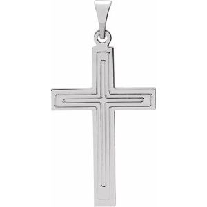 14K White 22x14 mm Cross Pendant - BN & CO JEWELRY