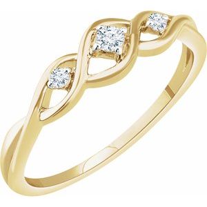14K Yellow .08 CTW Natural Diamond Freeform Ring - BN & CO JEWELRY
