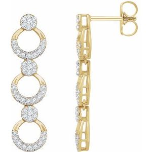 14K Yellow 1/2 CTW Natural Diamond Geometric Earrings - BN & CO JEWELRY