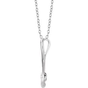 14K White 1/6 CTW Natural Diamond Infinity-Inspired 16-18" Necklace - BN & CO JEWELRY