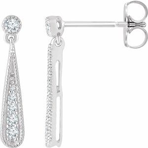 14K White 1/6 CTW Natural Diamond Teardrop Earrings - BN & CO JEWELRY