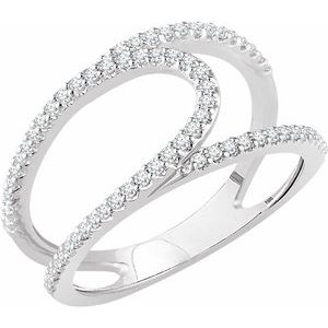 14K White 1/3 CTW Diamond Negative Space Ring - BN & CO JEWELRY