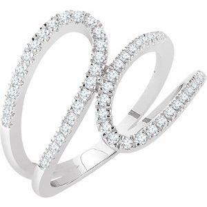 14K White 1/3 CTW Natural Diamond Freeform Ring - BN & CO JEWELRY