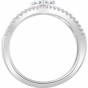 14K White 3/8 CTW Natural Diamond Negative Space Ring - BN & CO JEWELRY