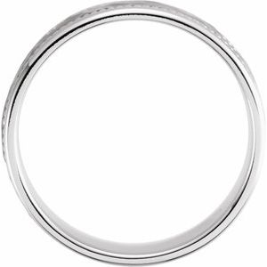 14K White 8 mm Rope Design Band with Hammered Texture Size 9.75 - BN & CO JEWELRY