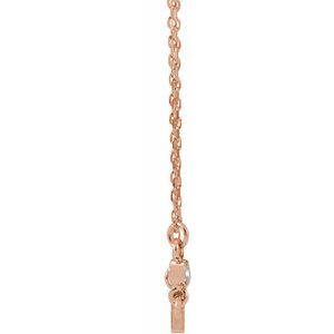 14K Rose .03 CTW Natural Diamond Sideways Cross 16-18" Necklace - BN & CO JEWELRY