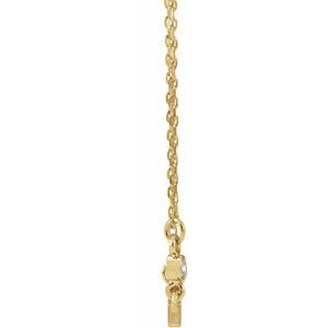 14K Yellow .03 CTW Natural Diamond Sideways Cross 16-18" Necklace - BN & CO JEWELRY