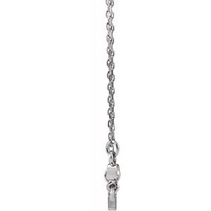 14K White .03 CTW Natural Diamond Sideways Cross 16-18" Necklace - BN & CO JEWELRY