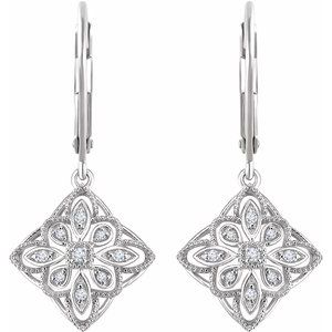 Sterling Silver 1/10 CTW Natural Diamond Granulated Filigree Earrings - BN & CO JEWELRY