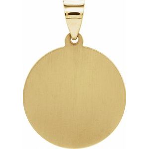 14K Yellow 18 mm Hollow Round Spanish St. Jude Medal - BN & CO JEWELRY