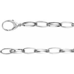 Sterling Silver 7.25 mm Oval Cable 8" Chain - BN & CO JEWELRY
